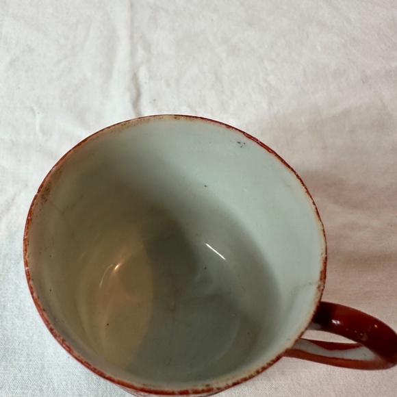 Vintage Antique Japanese Geisha Ware red porcelain demitasse cup … - Picture 7 of 16